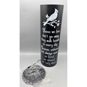 Napco Memorial Wind Chime Bell Cardinal Those We Love Don't Go Away Black Metal